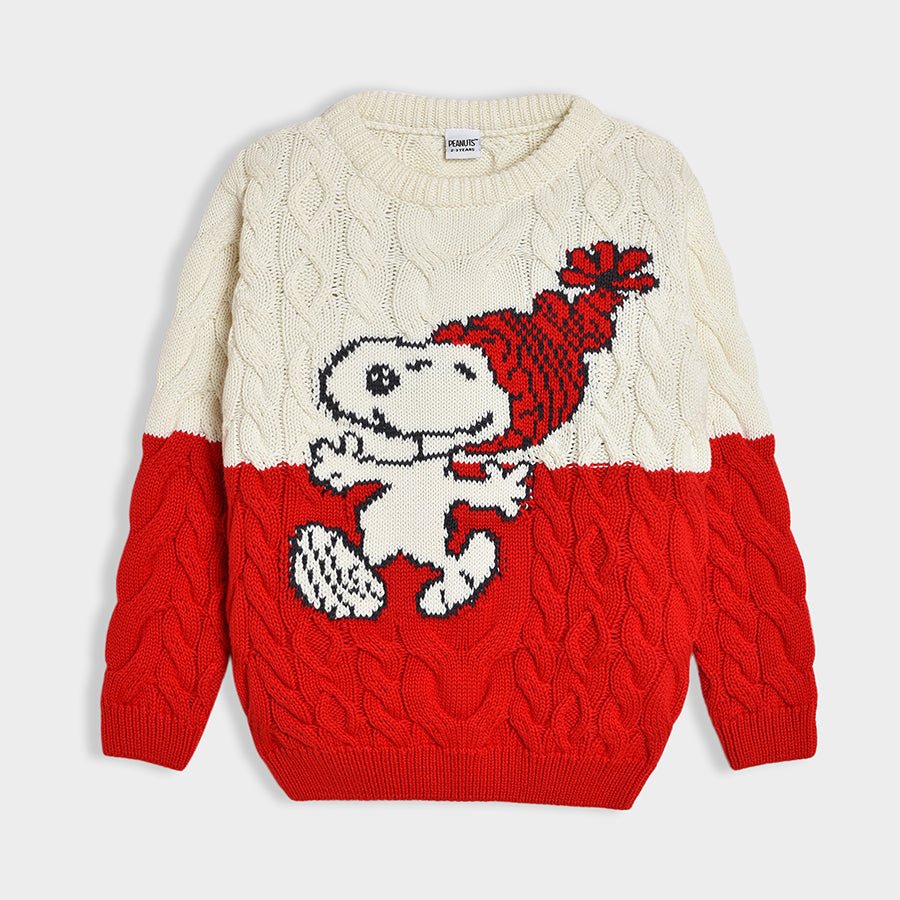 Peanuts™ Jolly Knitted Sweater Zippered Buttoned Snapped