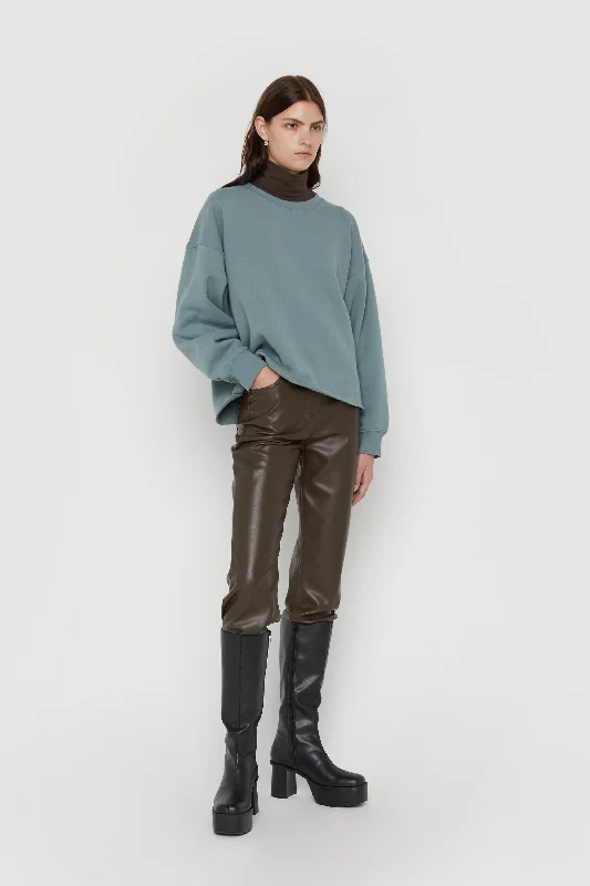 SLIM FIT VEGAN LEATHER PANT Stylish Paperbag Waist Pants