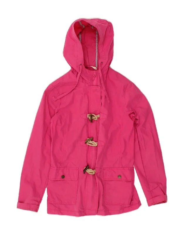 FAT FACE Womens Hooded Windbreaker Jacket UK 8 Small Pink Trench Coat Raincoat Waterproof Jacket