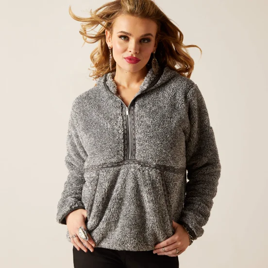 ARIAT WOMEN'S Lurex Berber 1/2 Zip Hoodie 10047244 Hoodie with Pastel Soft Subtle