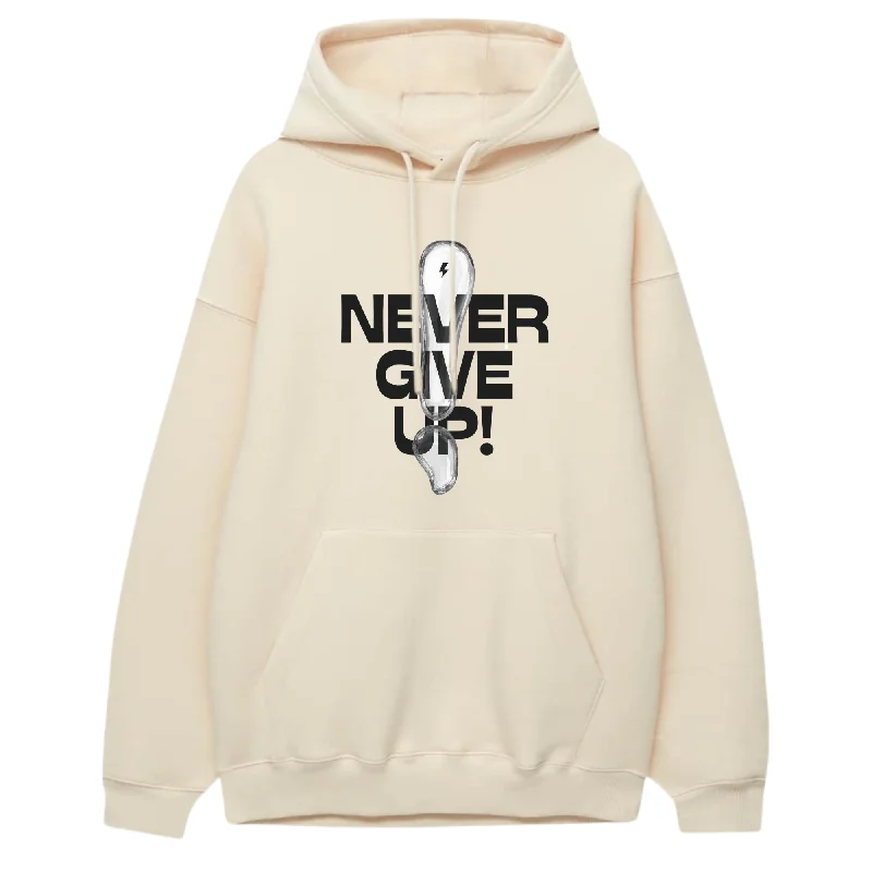 Never Give Up Hoodie Hoodie with Pattern Geometric Abstract