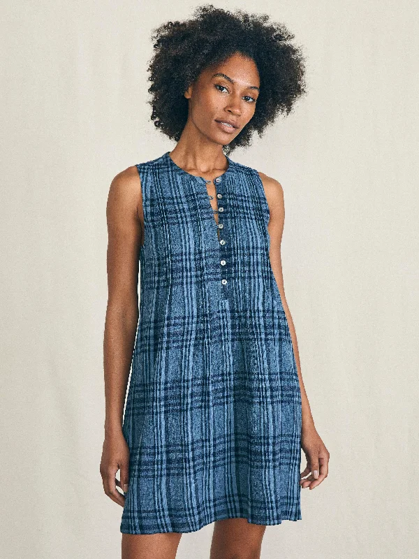 Isha Dress - Clearwater Navy Plaid Tunics Corduroy durable