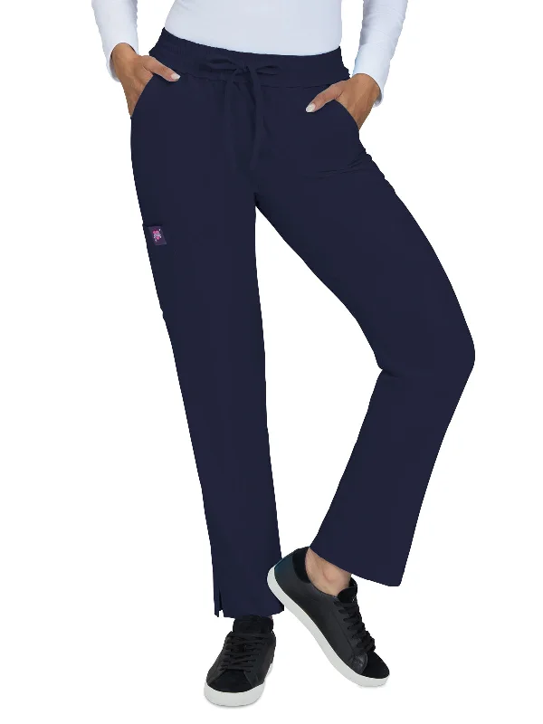 Women's 6-Pocket Ruffle Waist Bergamot Scrub Pant Casual Wide Pants