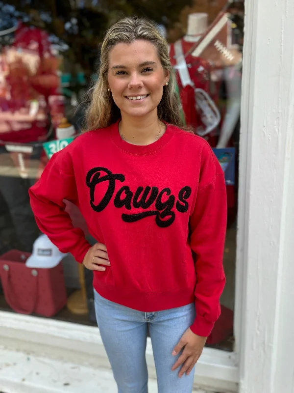 FINAL SALE - The Varsity Sweatshirt Dawgs Hoodie with High-Low Hem Asymmetrical Trendy FINAL SALE - The Varsity Sweatshirt Dawgs Hoodie with High-Low Hem Asymmetrical Trendy