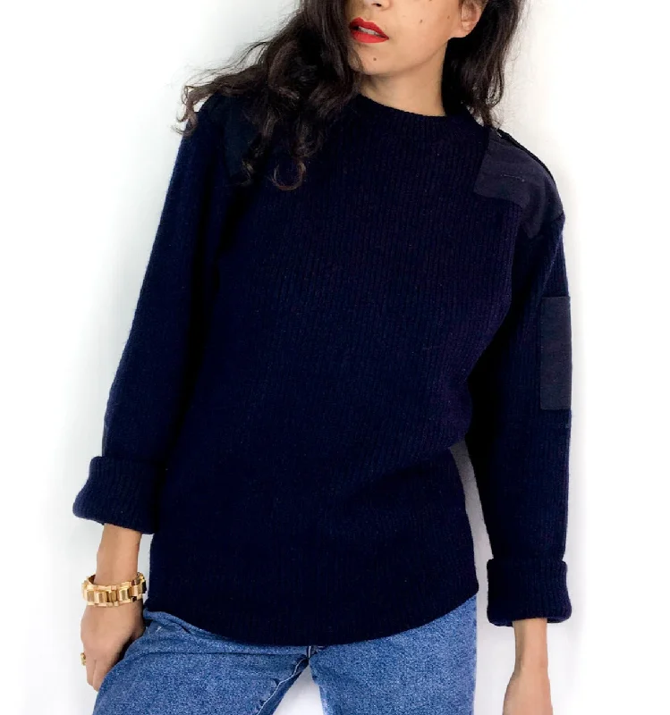 90s vintage unisex crew neck sweater, French army supply Bright Pastel Dark