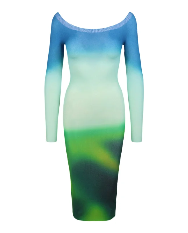 Off-White Womens Blurred Seamless Knit Dress