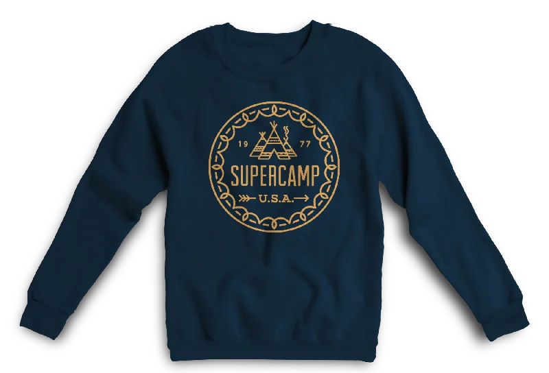 Supercamp Logo Sweater - Unisex Graphic Sweater Embroidered Appliqued