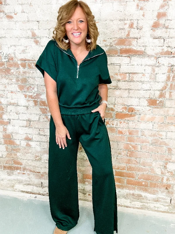 Catrina Evergreen Luxeknit Pant Set Casual Sweatpants Style