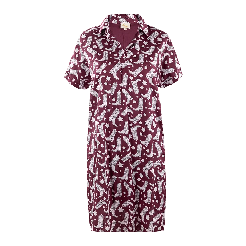 Layerz Maroon Tailgate Dress