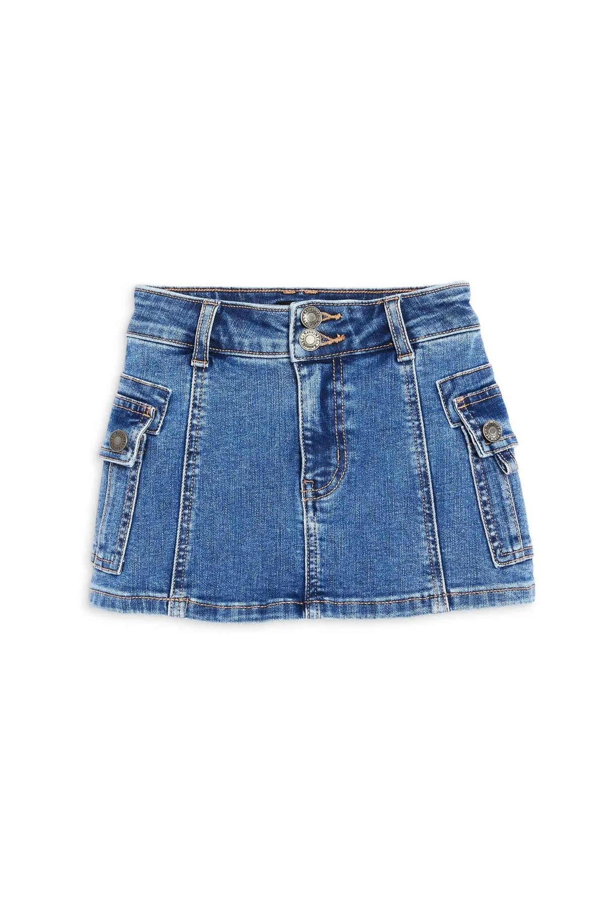 Katie J NYC Harley Skirt in Denim velvet skirt plush
