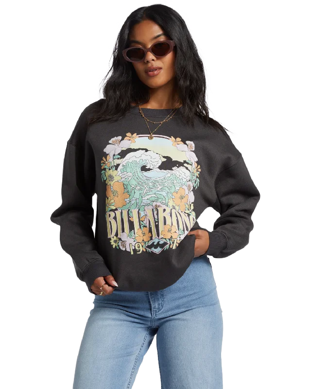Waves Are Calling Sweatshirt in Off Black Hoodie with Belted Waist Structured Tailored Waves Are Calling Sweatshirt in Off Black Hoodie with Belted Waist Structured Tailored