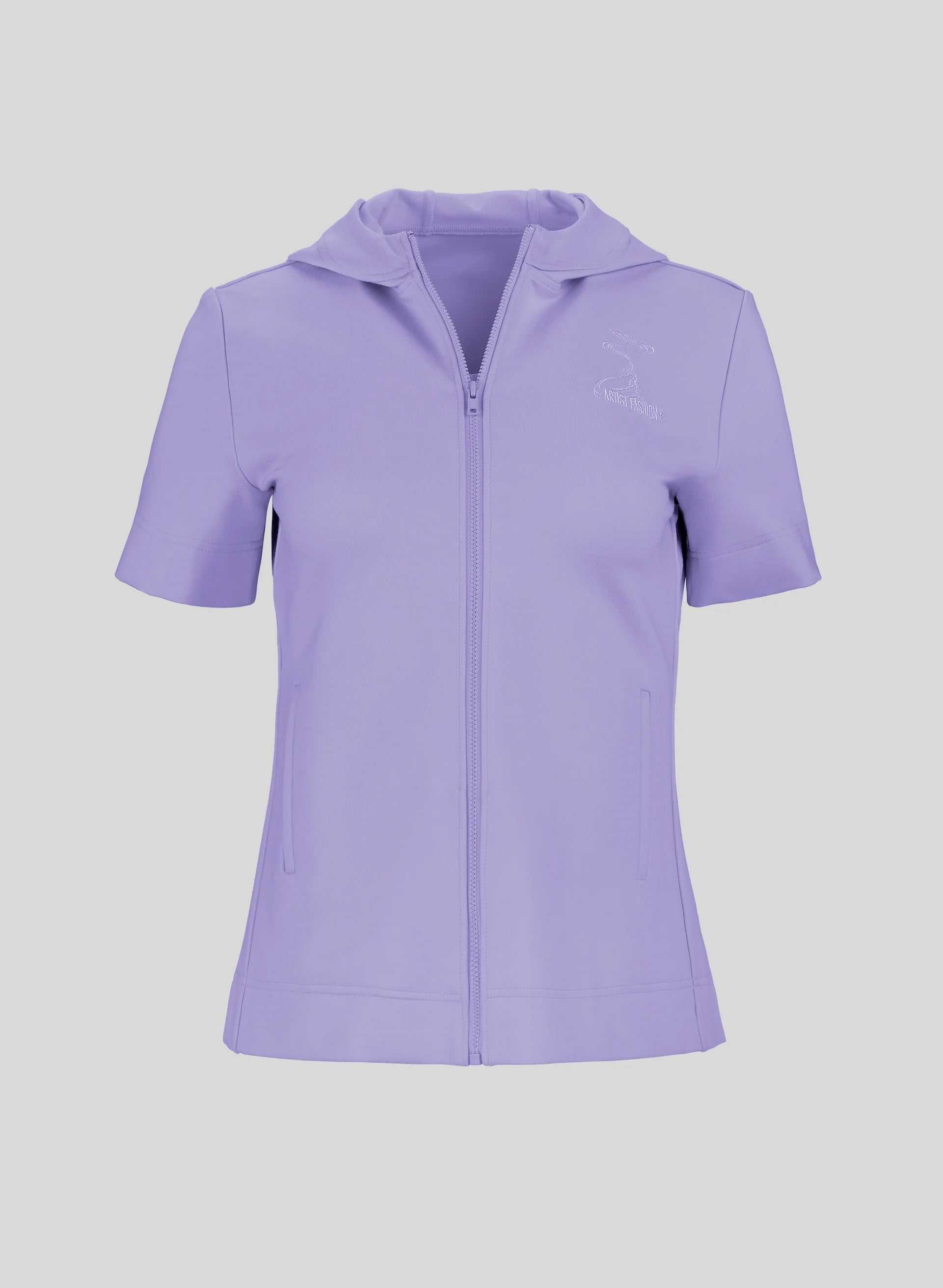 Women's Classic Full-Zip Hoodie Light Purple Hoodie Jacket Zipper Layering