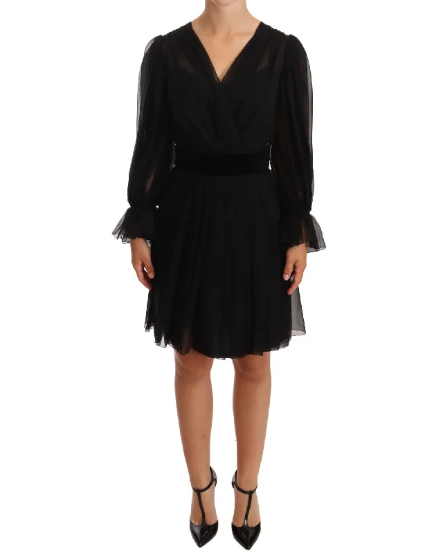 Dolce & Gabbana  Black Velvet & Chiffon Dress