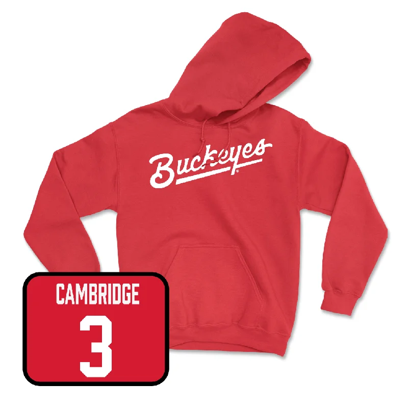 Red Women's Basketball Script Hoodie - Kennedy Cambridge Hoodie with Snap Buttons Easy Quick Red Women's Basketball Script Hoodie - Kennedy Cambridge Hoodie with Snap Buttons Easy Quick