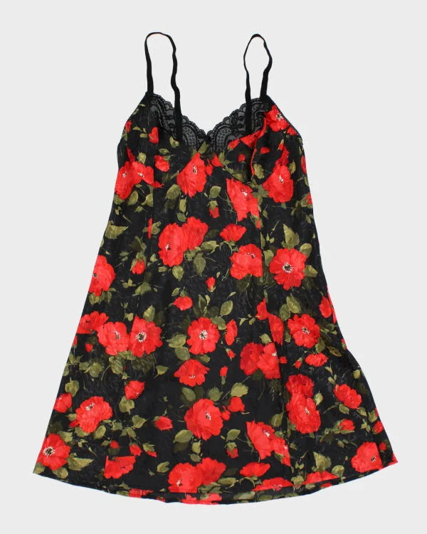 Vintage Y2k 00s French Maid Floral Slip Dress - S