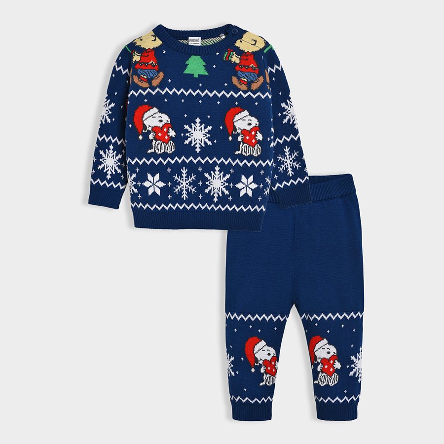 Peanuts™ Snoopy Printed X-Mas Sweater & Pajama Set Striped Floral Plaid