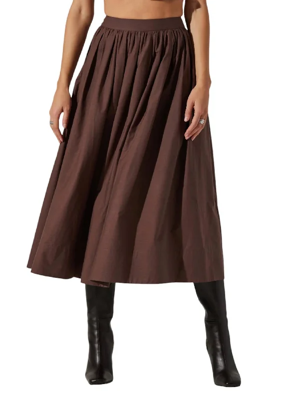 Diandra Skirt In Mushroom chiffon skirt floaty