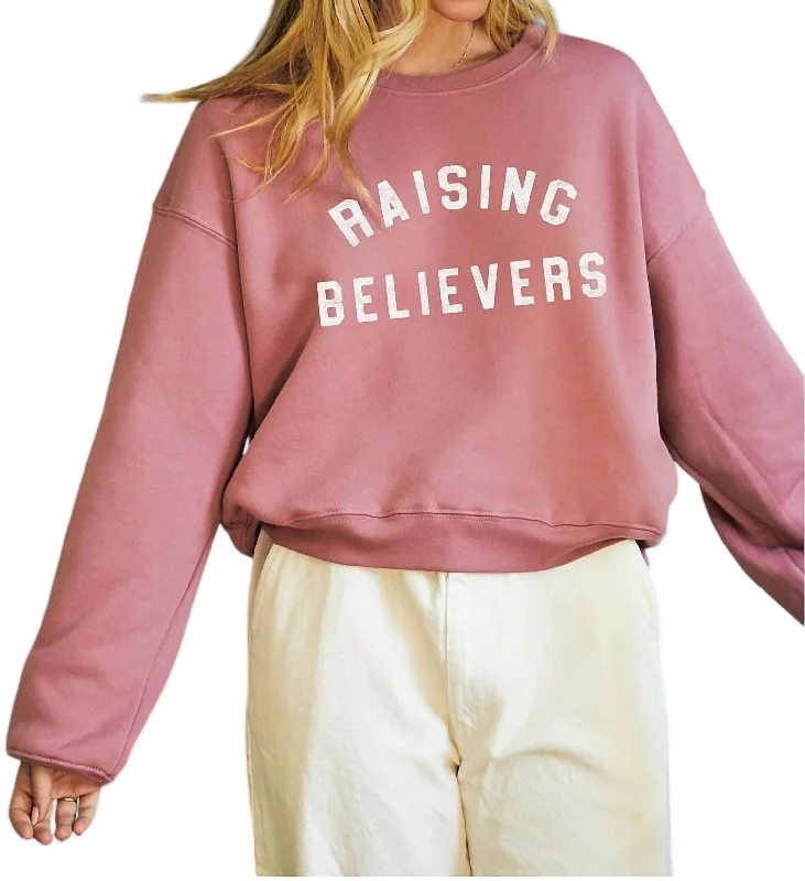Raising Ballers Graphic Sweatshirt In Mauve Hoodie with Embroidery Detailed Premium