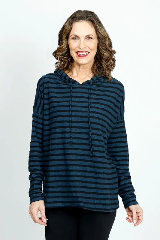 Organic Rags Striped Sweatshirt Hoodie with Earth Tones Natural Calm
