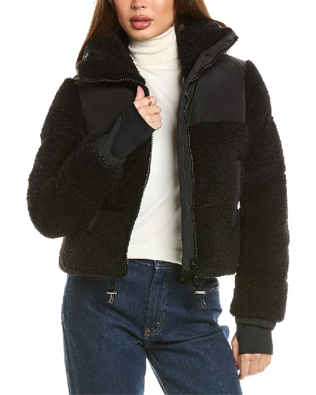 Sam. Mixed Media Sherpa Down Puffer Jacket Knit Jacket Woven Jacket Fleece Jacket