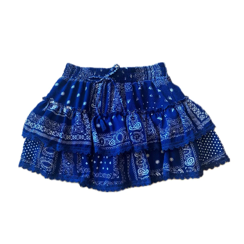 FBZ navy bandana skirt wool skirt sturdy