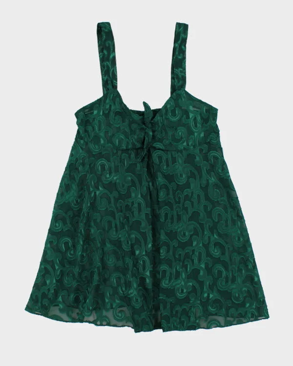 Vintage 90s Jessica Green Slip Dress - S