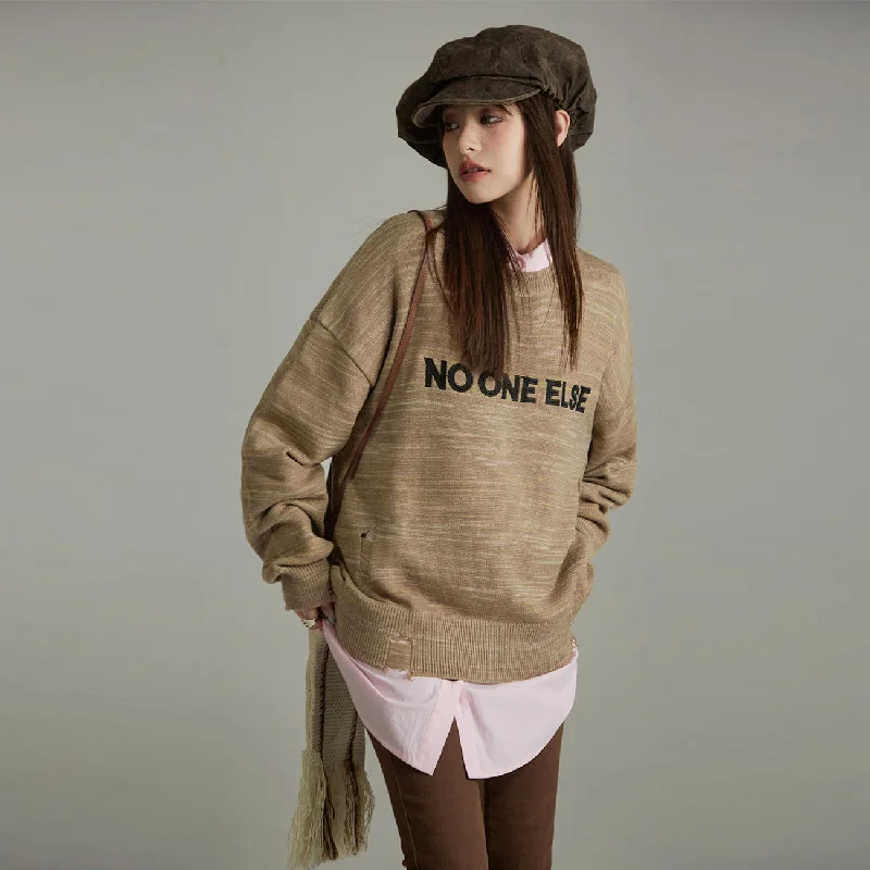 Noe Logo Loose Fit Knit Sweater Fleece Sweater Nylon Polyester