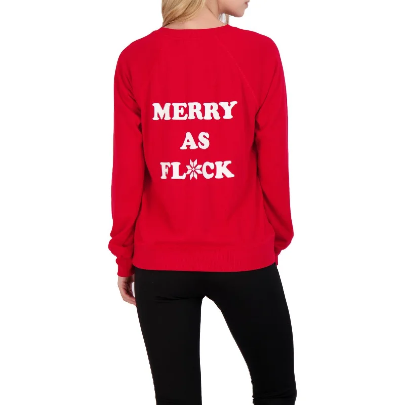 Womens Crewneck Holiday Sweatshirt Hoodie with Relaxed Fit Easy Casual