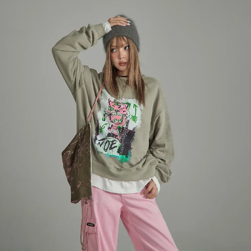 Artwork Loose Fit Sweater Slim Fit Regular Fit Oversized
