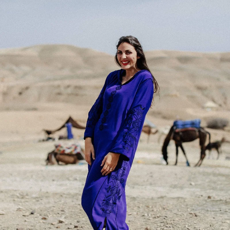 Majorelle Blue Djellaba Moroccan Dress