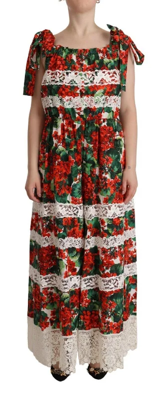 Dolce & Gabbana Multicolor Floral Maxi Women's Dress