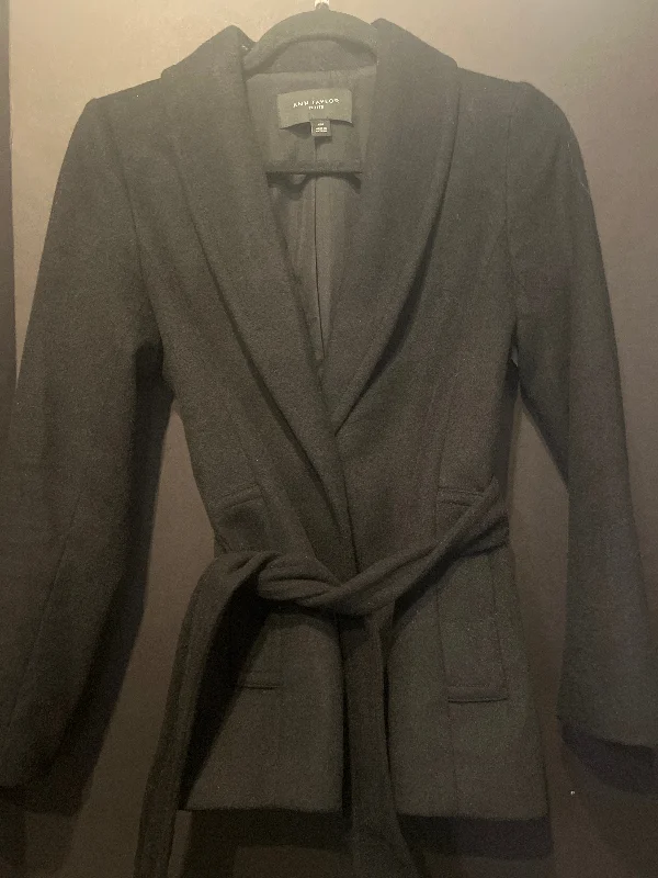 Ann Taylor Wool Button Up Jacket With Belt (Size XS Petite) Stand-Up Collar Roll-Neck Collar Turtle Neck Ann Taylor Wool Button Up Jacket With Belt (Size XS Petite) Stand-Up Collar Roll-Neck Collar Turtle Neck