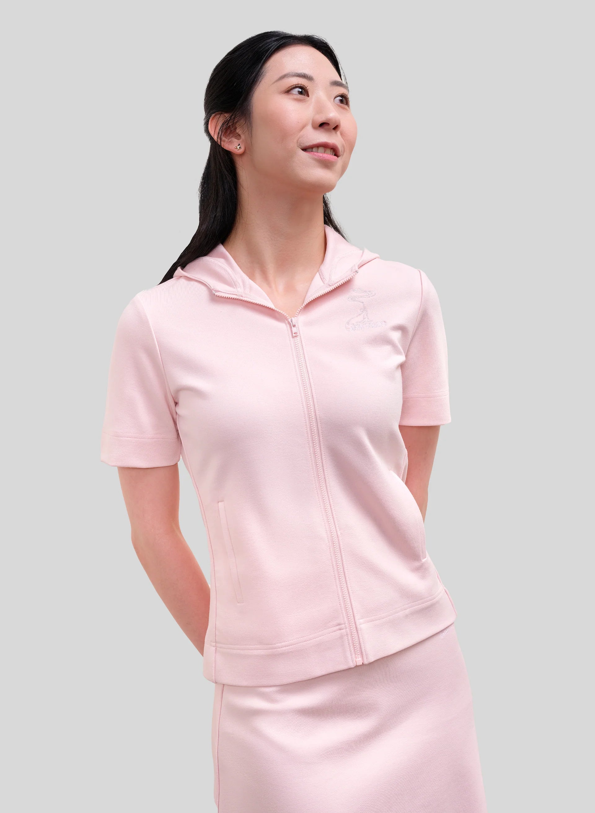 Women's Classic Full-Zip Hoodie - Light Pink Hoodie with Strings Custom Fit Adjustable Women's Classic Full-Zip Hoodie - Light Pink Hoodie with Strings Custom Fit Adjustable