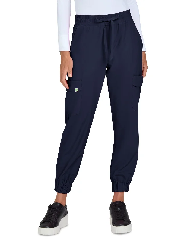 Women's 6-Pocket Jogger-Style Eco-Friendly Elastic Drawstring Terra Scrub Pant Elegant Silk Pants