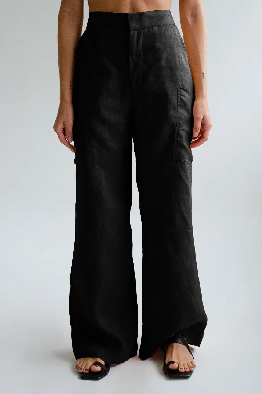 Carpenter Linen Pant - Black Comfortable Jogger Trousers