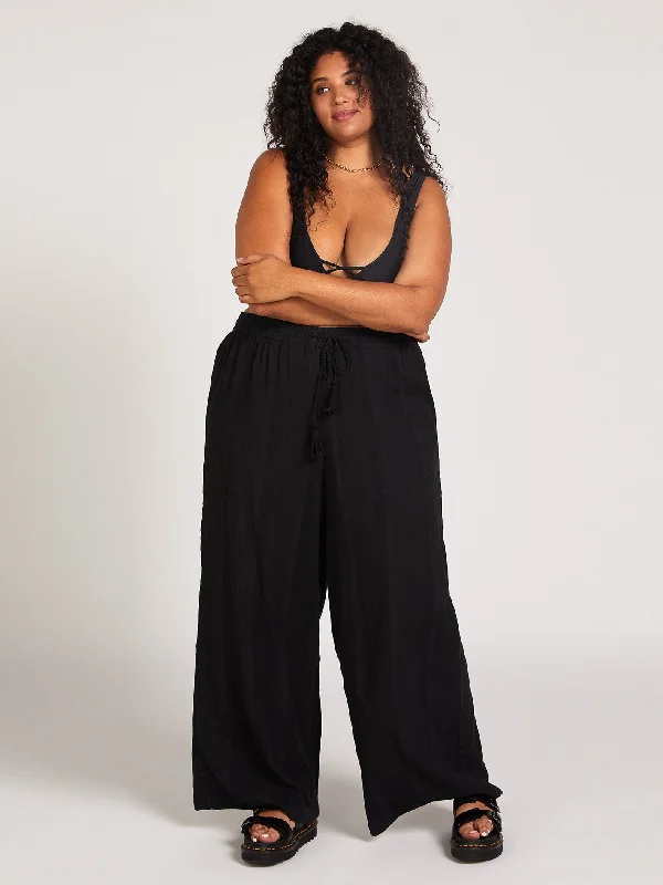 Sun Spent Pants Plus Size - Black Fashionable Track Pants