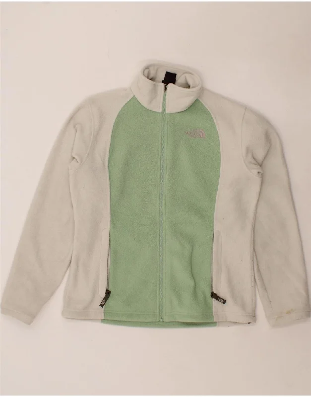 THE NORTH FACE Womens Fleece Jacket UK 16 Large White Colourblock Denim Jacket Leather Jacket Suede Jacket