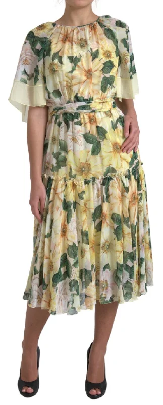 Dolce & Gabbana Elegant Silk Floral Maxi Women's Dress