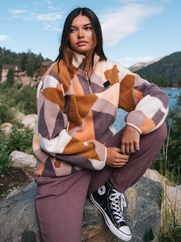 Pheelin It Mock Neck Sweatshirt - Multi Hoodie with Ribbed Hem Stretchable Secure