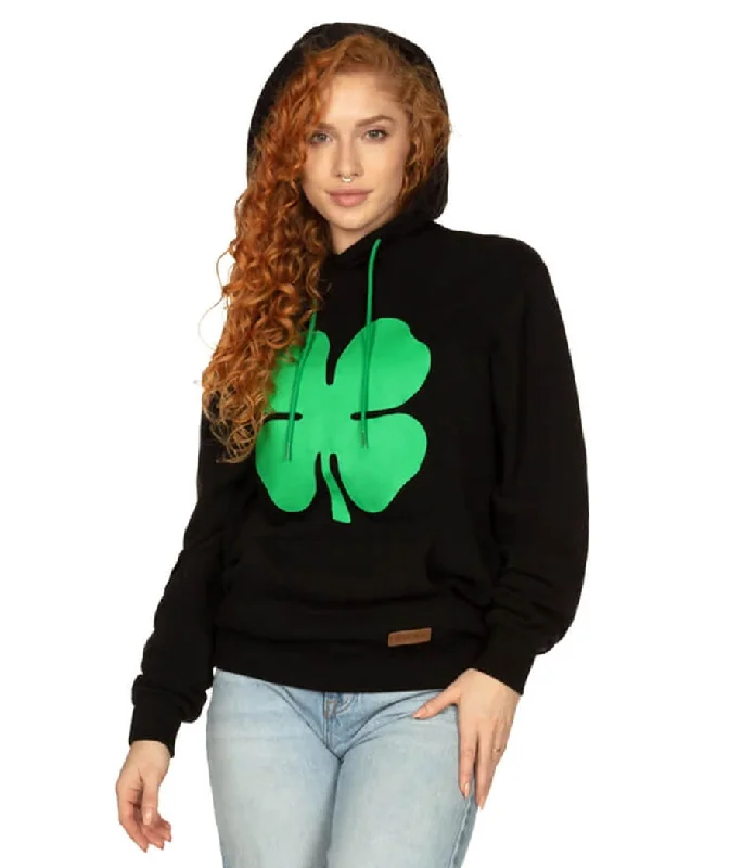 Women's Four-leaf Clover Hoodie Hoodie with Hem Drawcord Adjustable Customizable