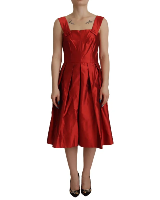 Dolce & Gabbana  Red Silk A-line Dress