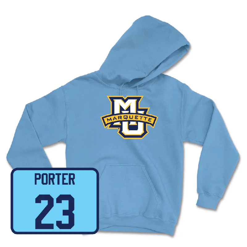 Championship Blue Women's Basketball Marquette Hoodie  - Olivia Porter Hoodie with Color Block Contrast Stylish