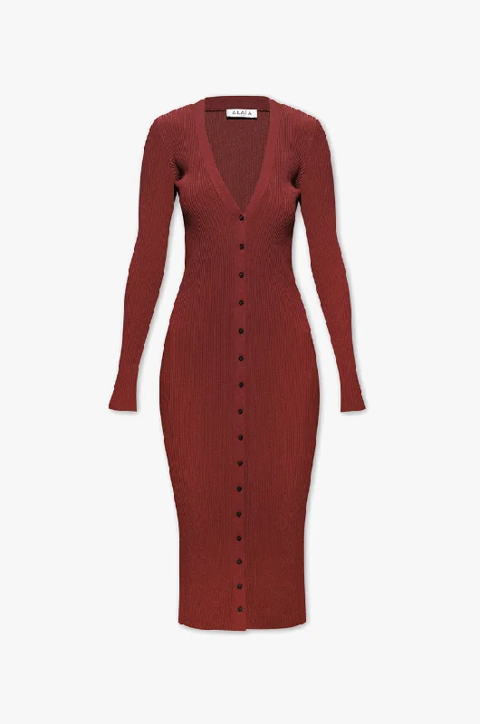 Alaia Womens Dress In Red Wine