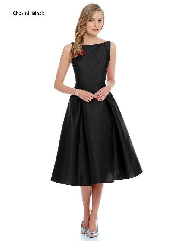 Charmi Black Designer Dress Taffeta Silk
