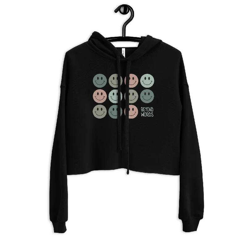 Beyond Words — Crop Hoodie Hoodie with Raw Hem Edgy Unfinished