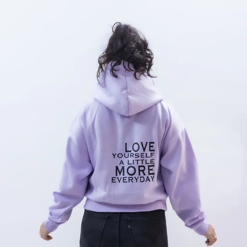 Love Yourself a Little More Everyday - Printed Hoodie Hoodie with Oversized Fit Loose Comfortable Love Yourself a Little More Everyday - Printed Hoodie Hoodie with Oversized Fit Loose Comfortable