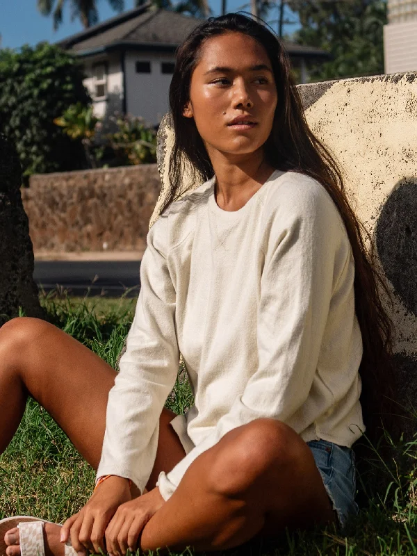 Lived in Lounge Retro Crew Sweatshirt - Cream Hoodie Jacket Zipper Layering