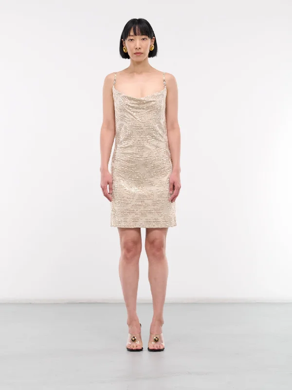 Sequin Pattern Dress (1016407-1A11744-1KF90-MASTIC)