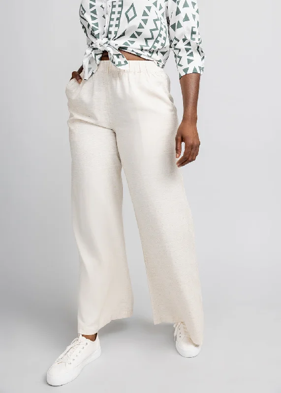 Nahema Women's Wide Leg Linen Blend Pants (Sand) Formal Dress Pants