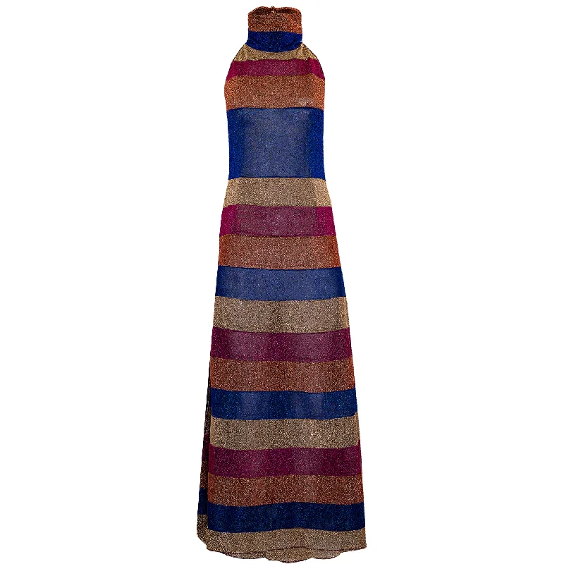 Lumiere Striped Turtle Neck Dress Multicolor